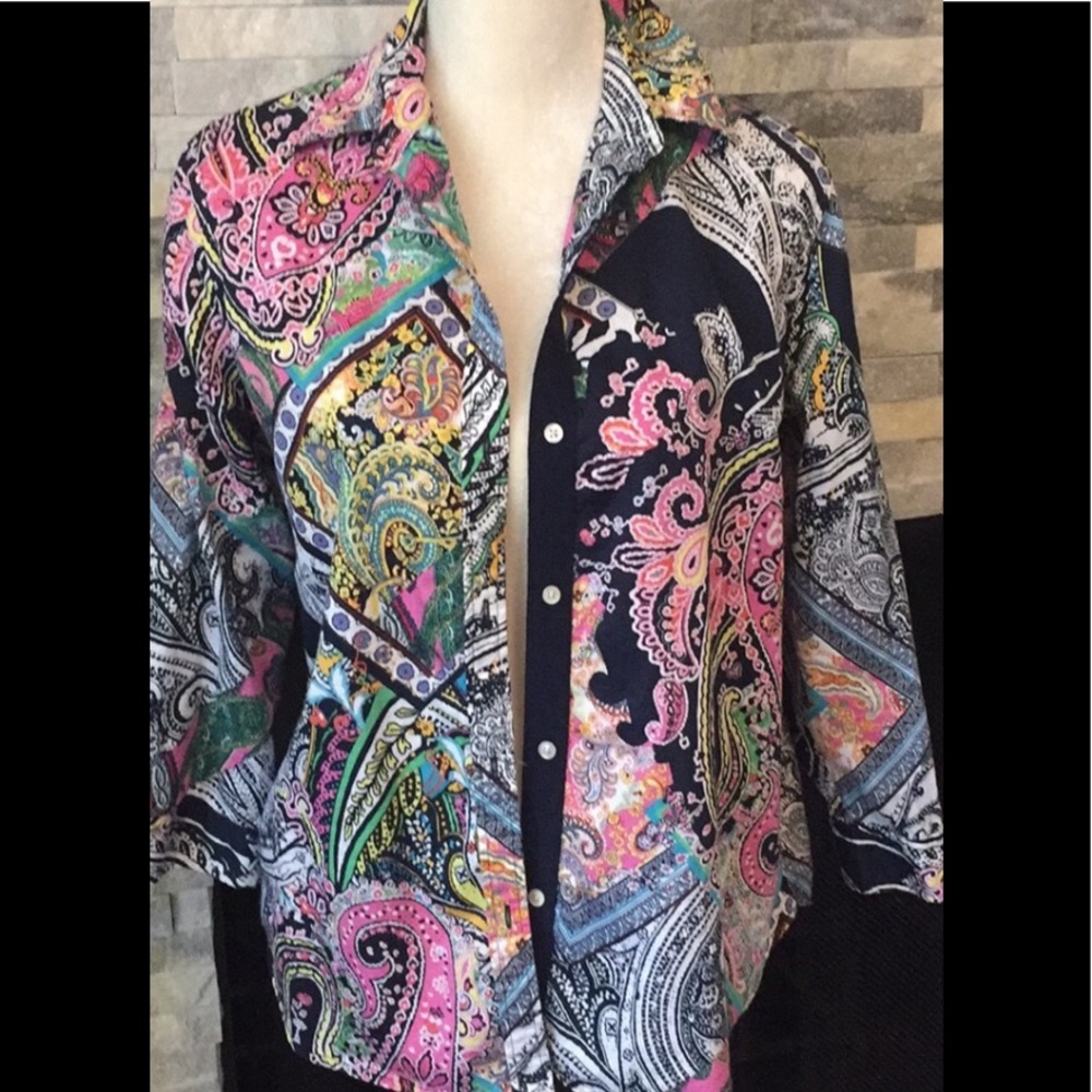 Ralph Lauren multicolored paisley size L shirt